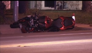 Two people died early Tuesday when a motorcycle struck a pedestrian on route 59 near Lockport Street. | Network Video Productions